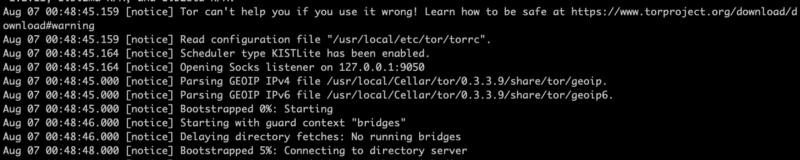 卡在連線 Tor directory server
